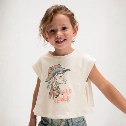 Camiseta Cowboy Girl Marfil