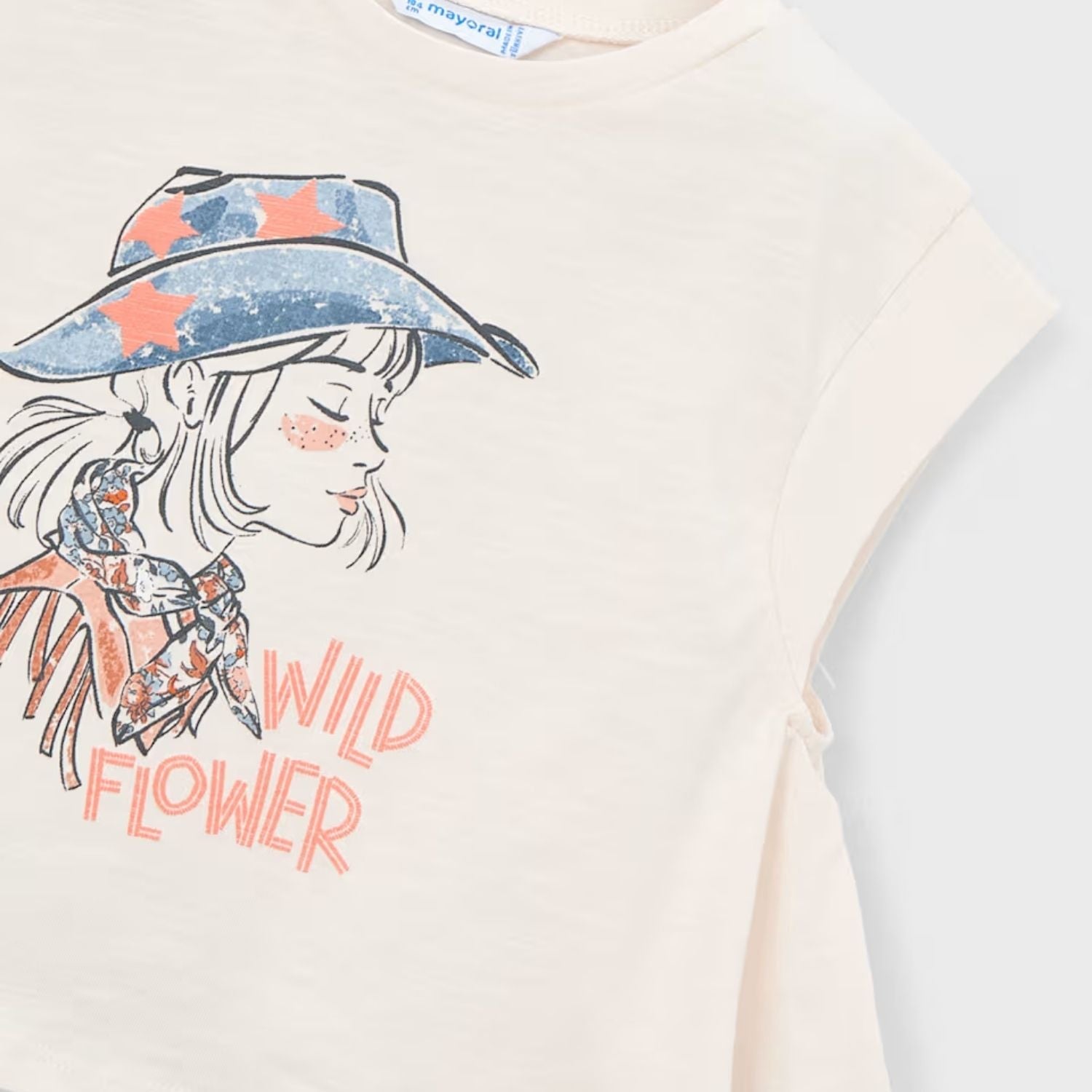 Camiseta Cowboy Girl Marfil