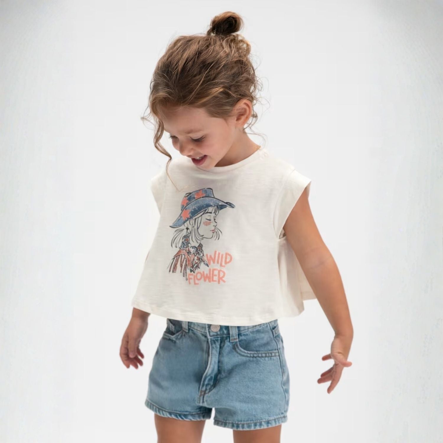 Camiseta Cowboy Girl Marfil