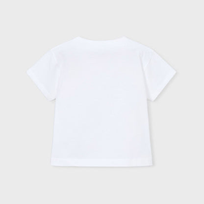 Camiseta Aplique Floral Blanca