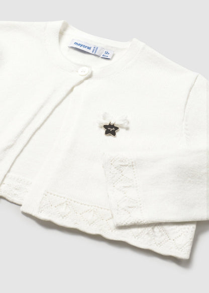 Cardigan Tricot Básica Crudo