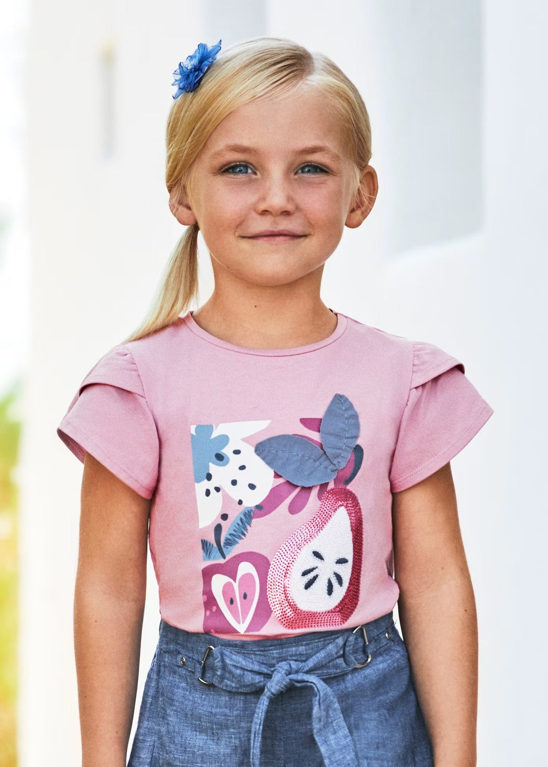 Camiseta Malva Estampada Niña