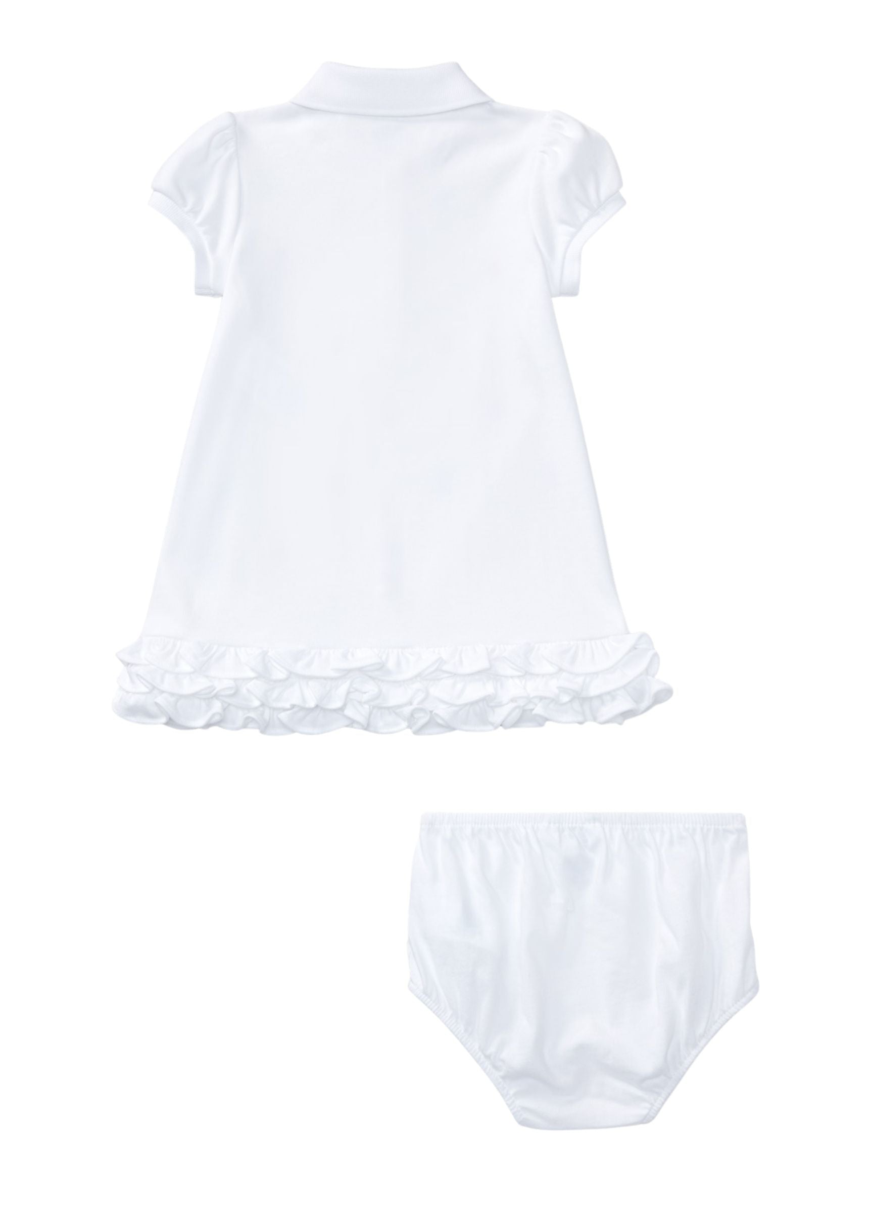 Vestido Tipo Polo Blanco Volantes | Bloomer