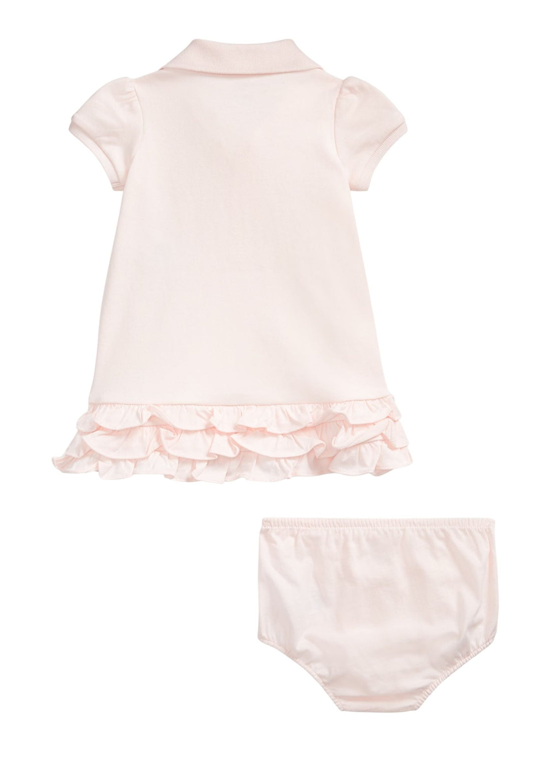 Vestido Tipo Polo Rosa Volantes | Bloomer