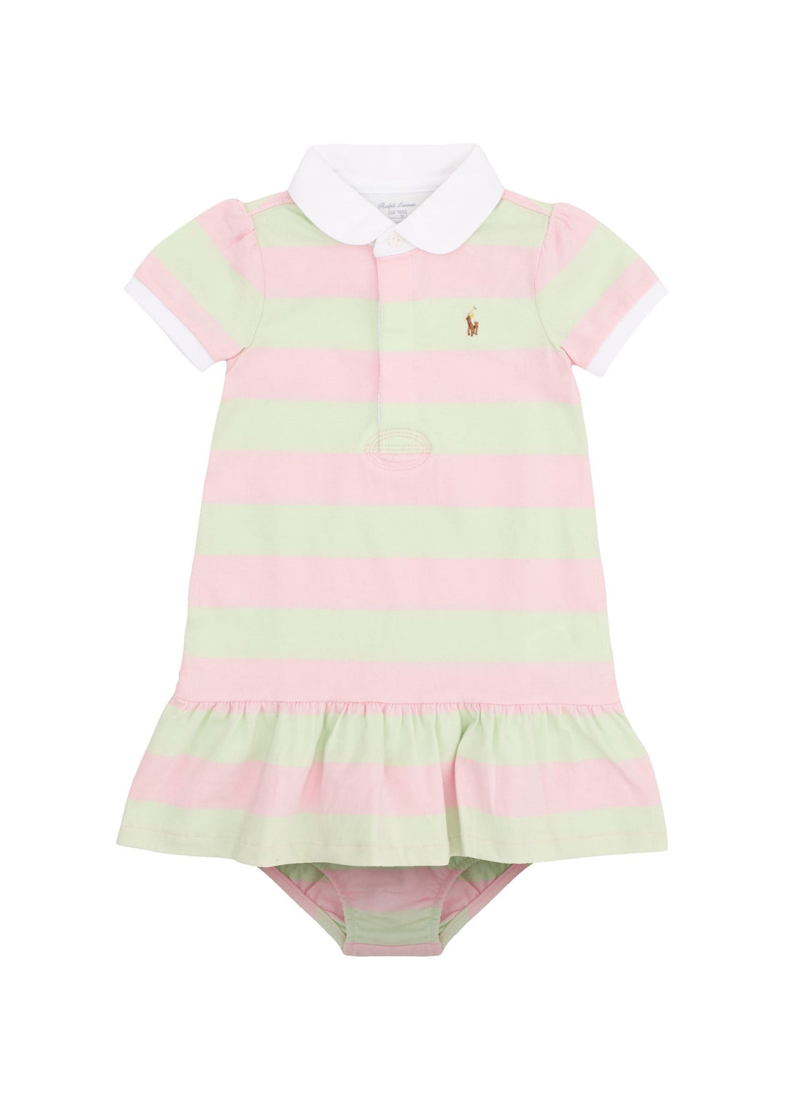 Vestido Tipo Polo Algodón Rayas Pastel