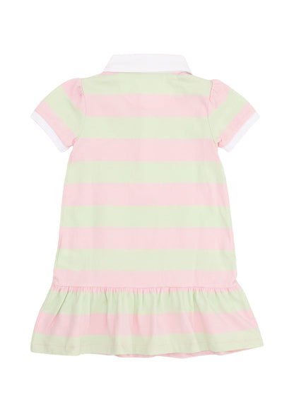 Vestido Tipo Polo Algodón Rayas Pastel