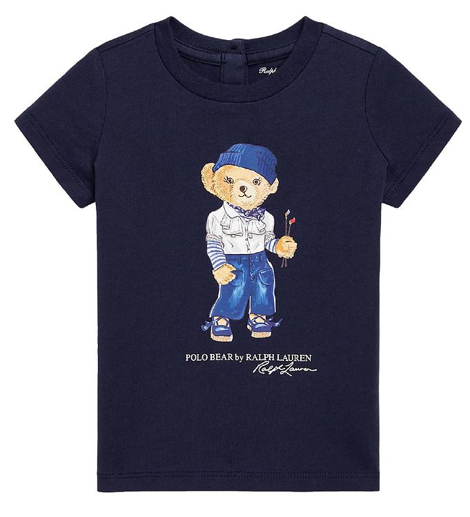Camiseta Azul Polo Bear Manga Corta Bebé Niña