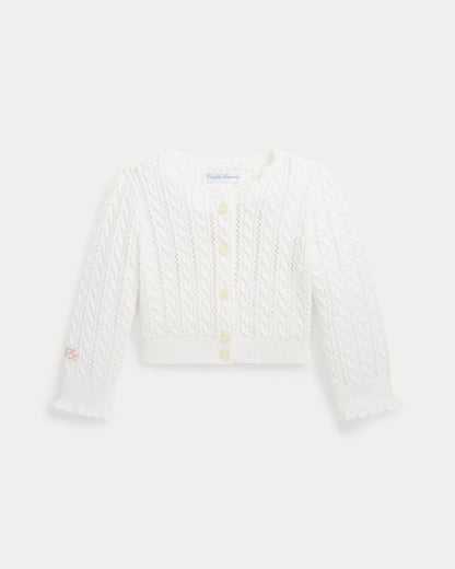 Cardigan Pointelle Blanco Bebé