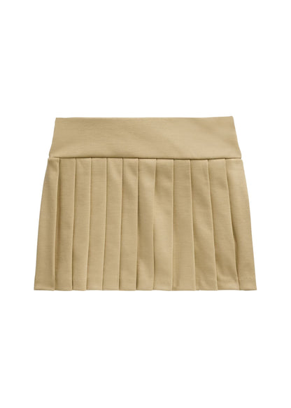 Falda Short Khaki Plisada