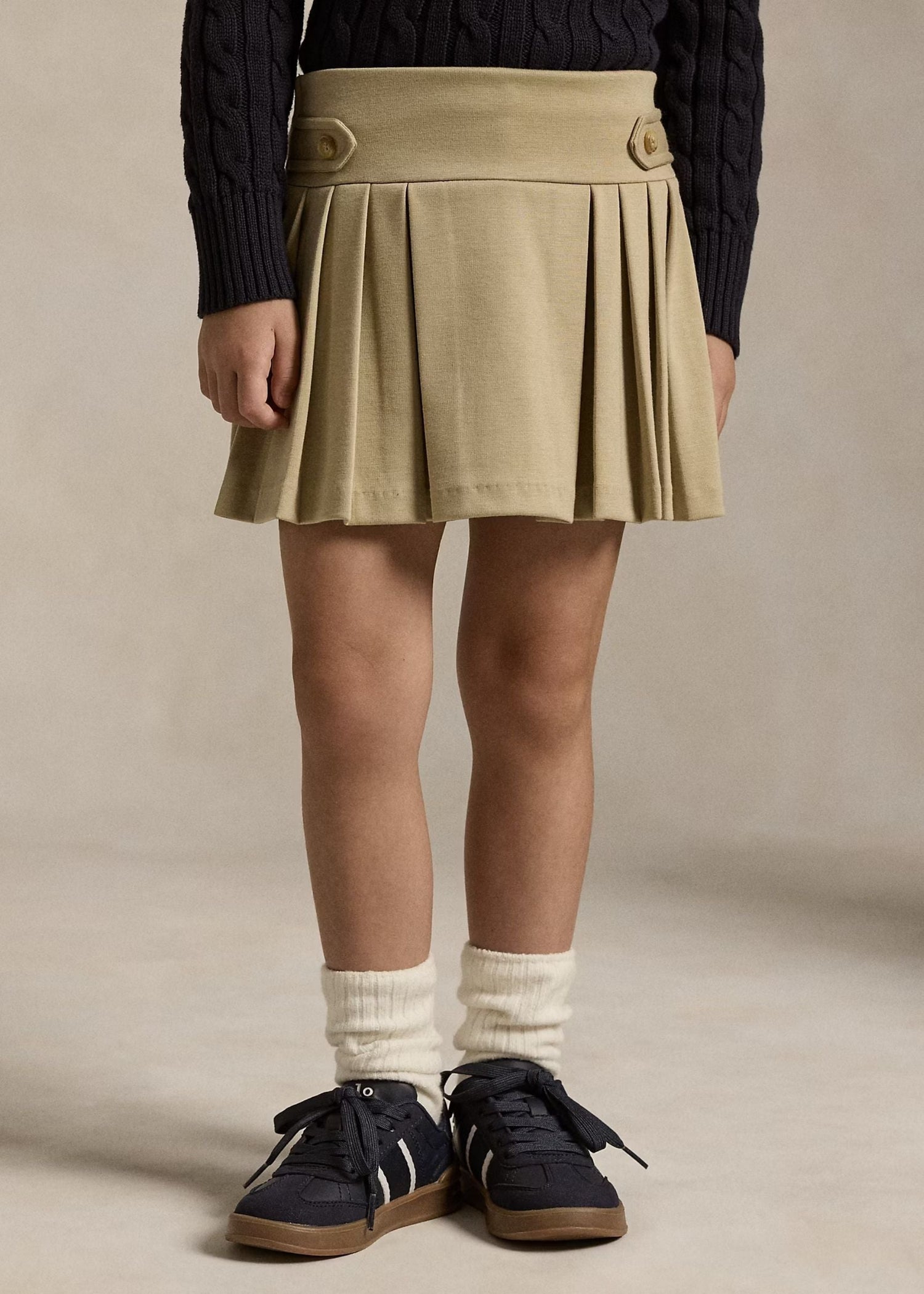 Falda Short Khaki Plisada