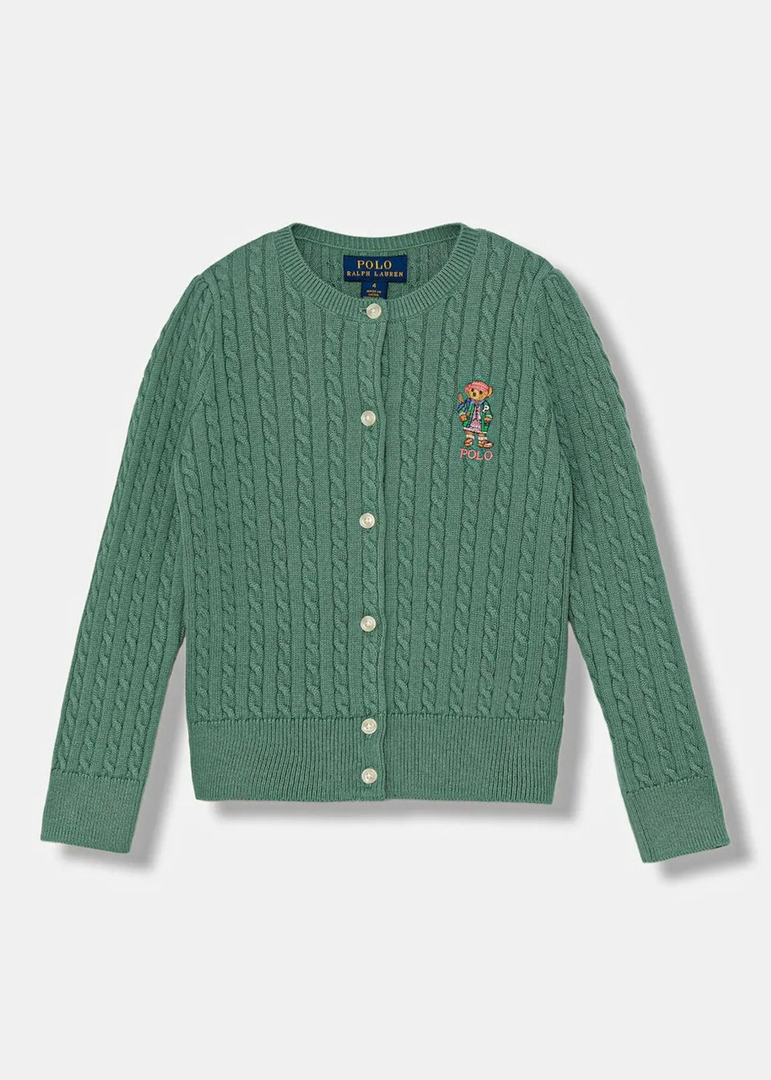 Cardigan Tejido Verde Algodón Niña