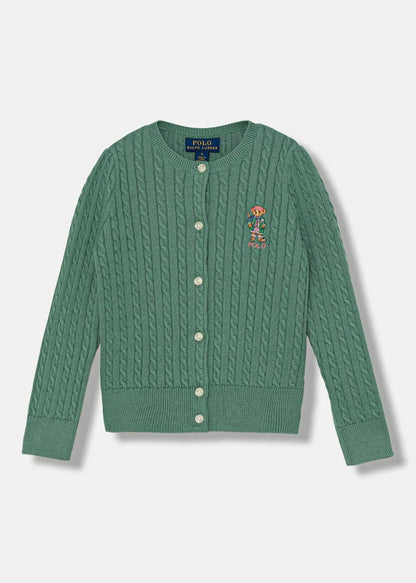 Cardigan Tejido Verde Algodón Niña