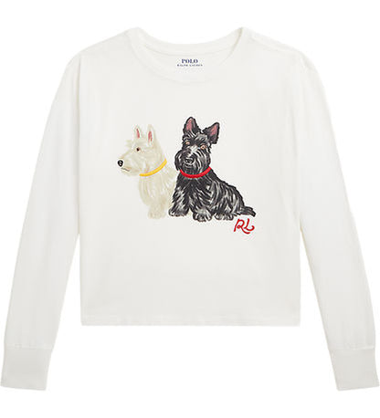 Camiseta Blanca Manga Larga Puppies Niña