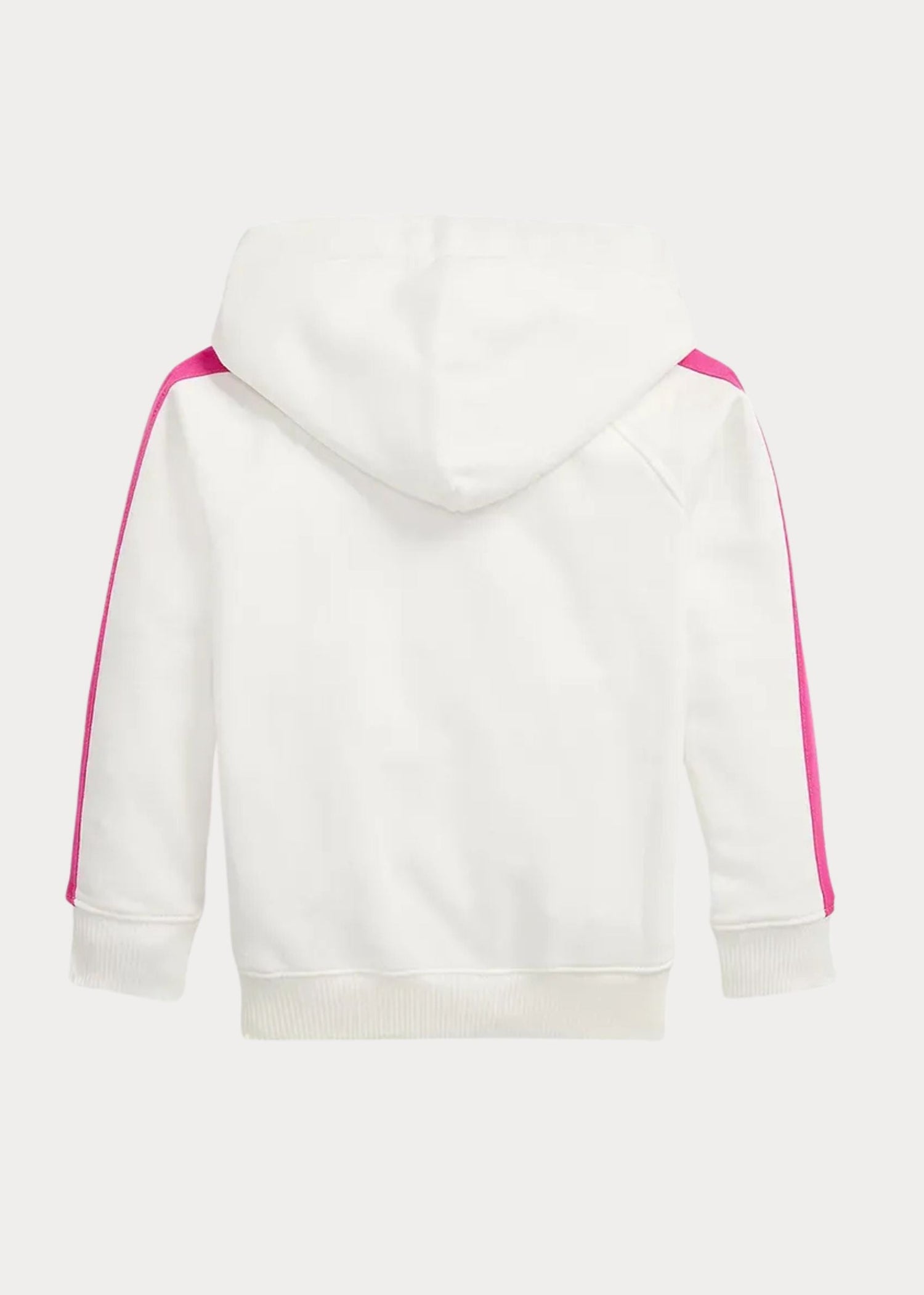 Hoodie Blanco Franjas Rosa Bordado