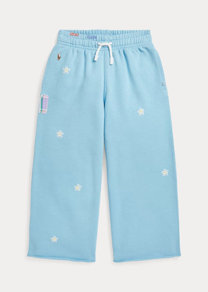Pantalón Algodón Azul Claro Bordado Niña
