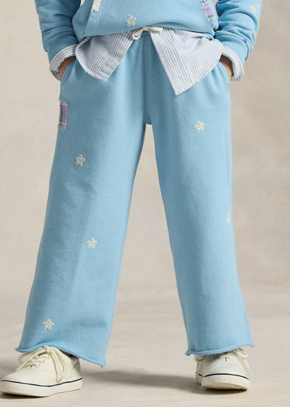 Pantalón Algodón Azul Claro Bordado Niña