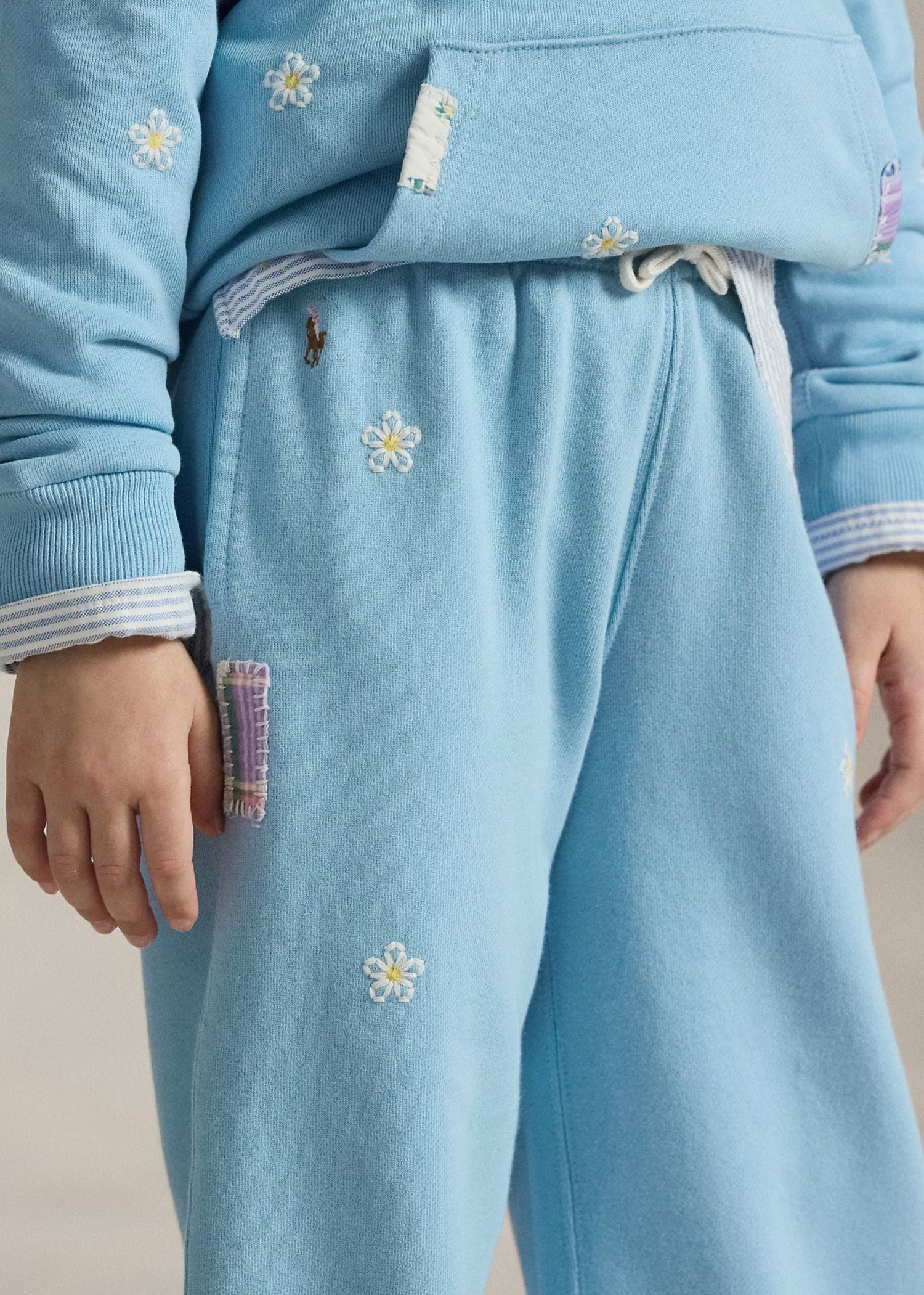 Pantalón Algodón Azul Claro Bordado Niña