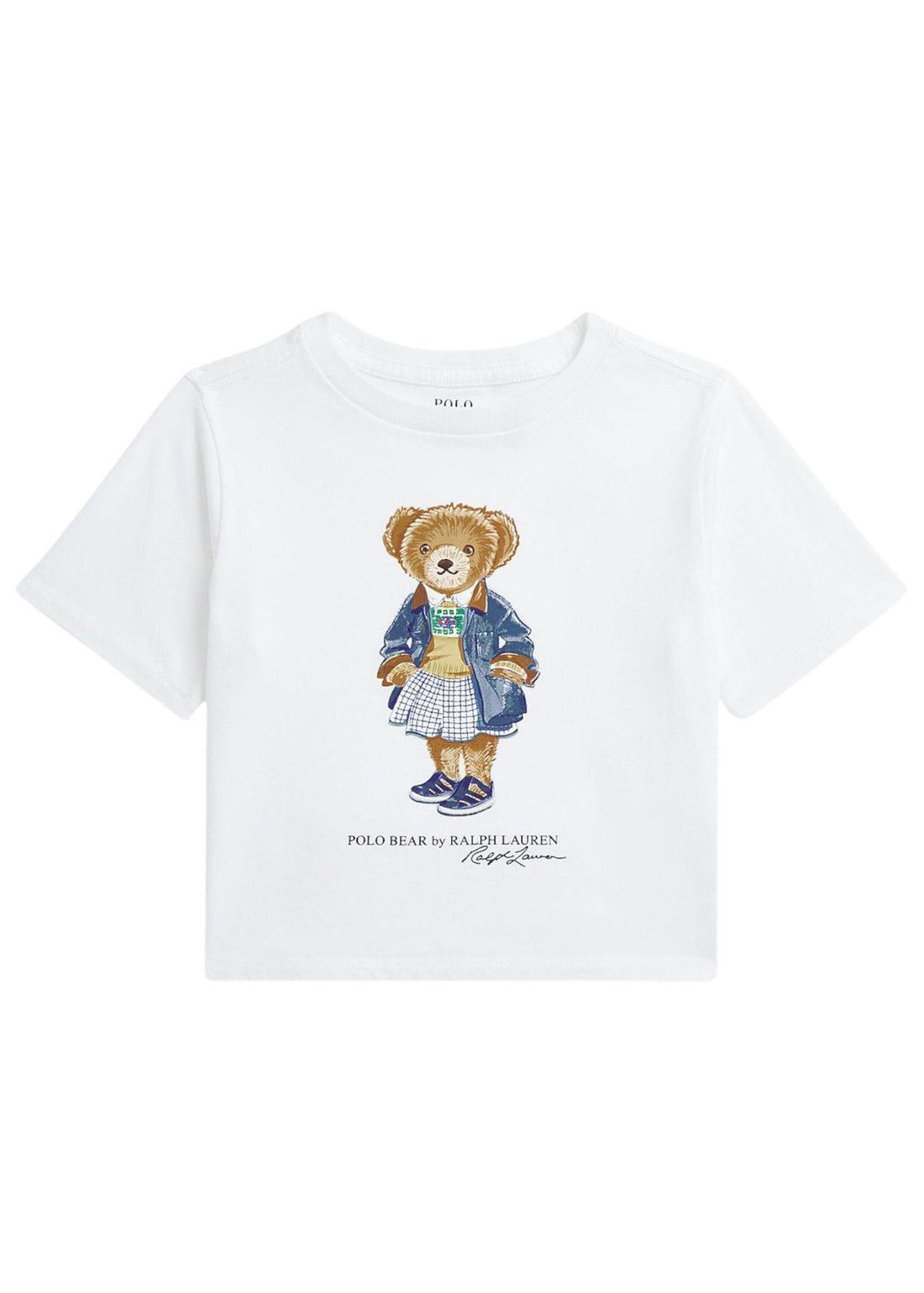 Camiseta Polo Bear Oversize Blanca Niña