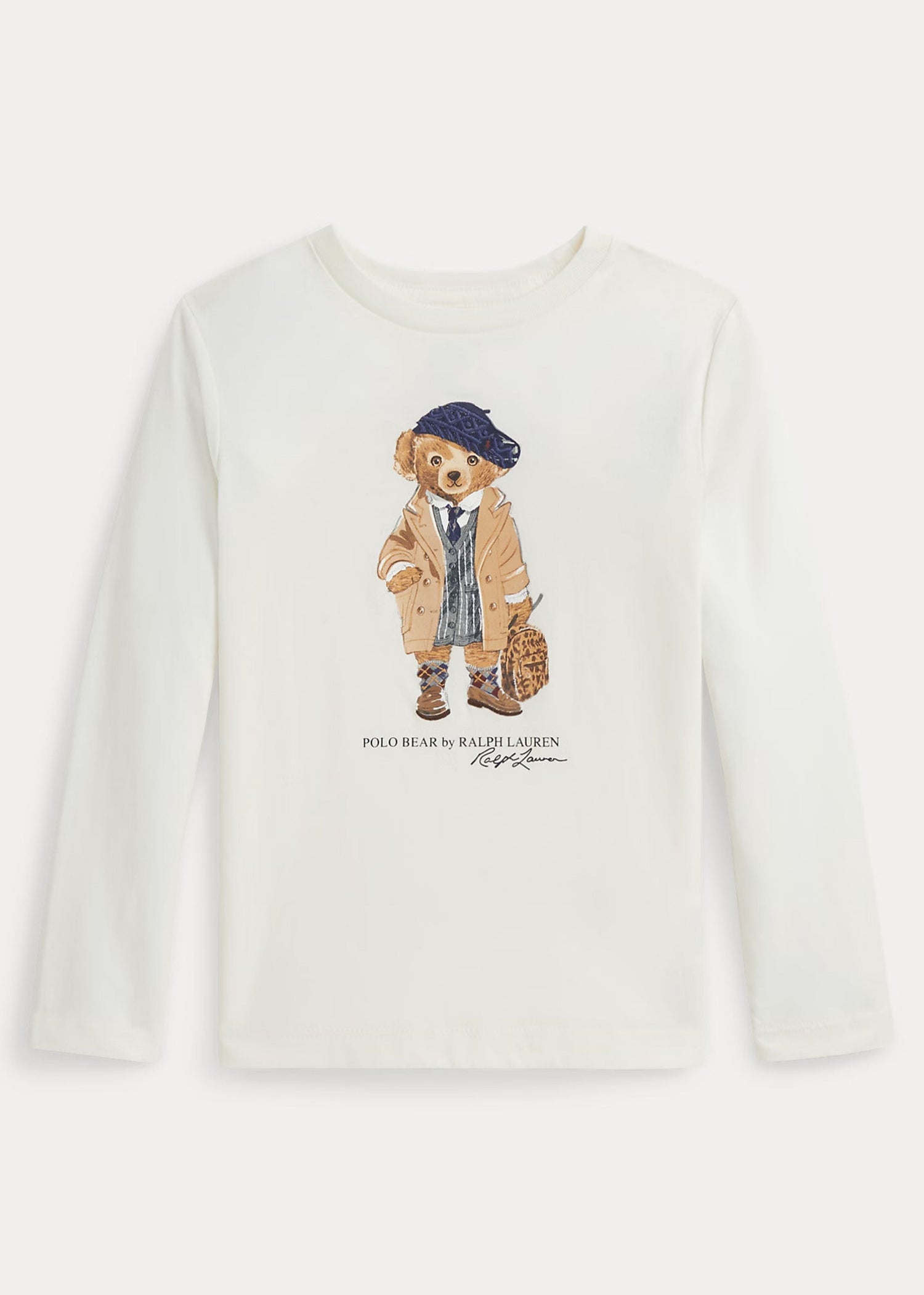 Camiseta Manga Larga Algodón Blanca Polo Bear