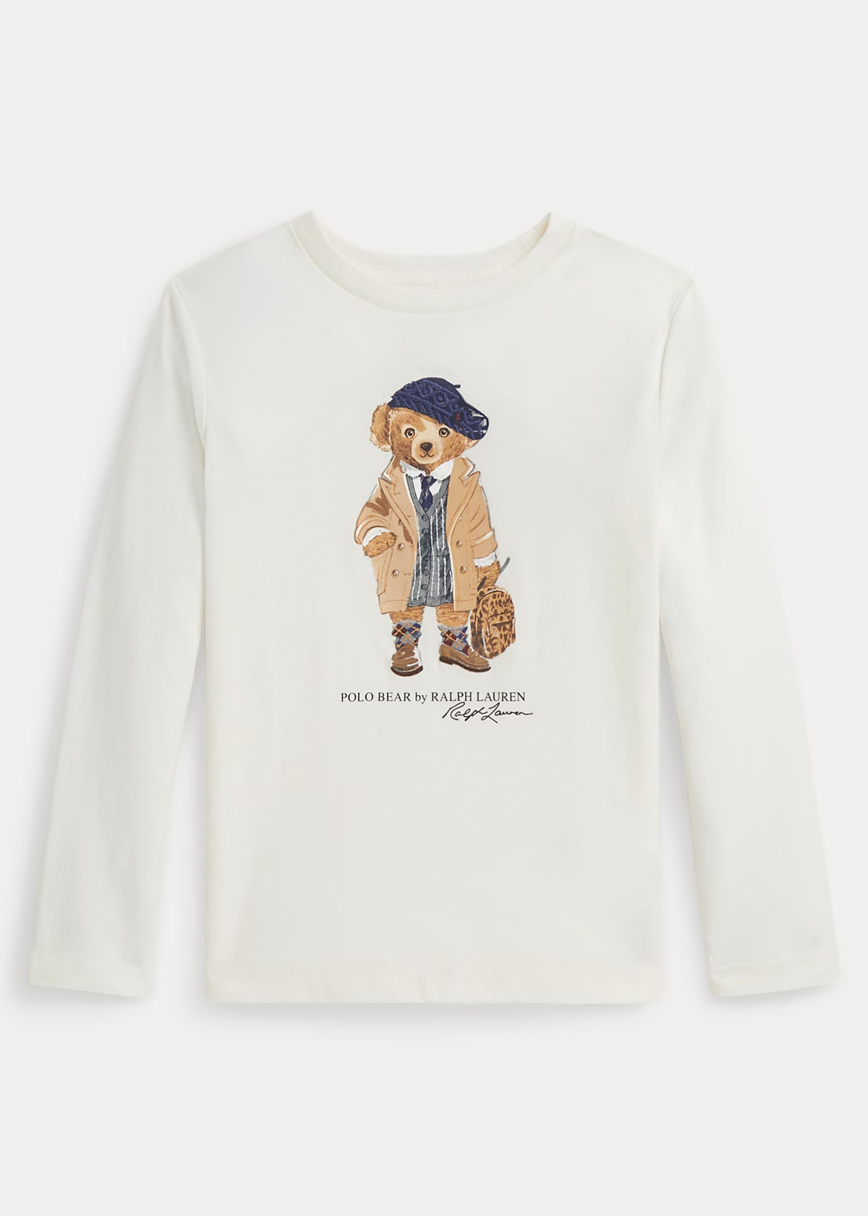 Camiseta Manga Larga Algodón Blanca Polo Bear