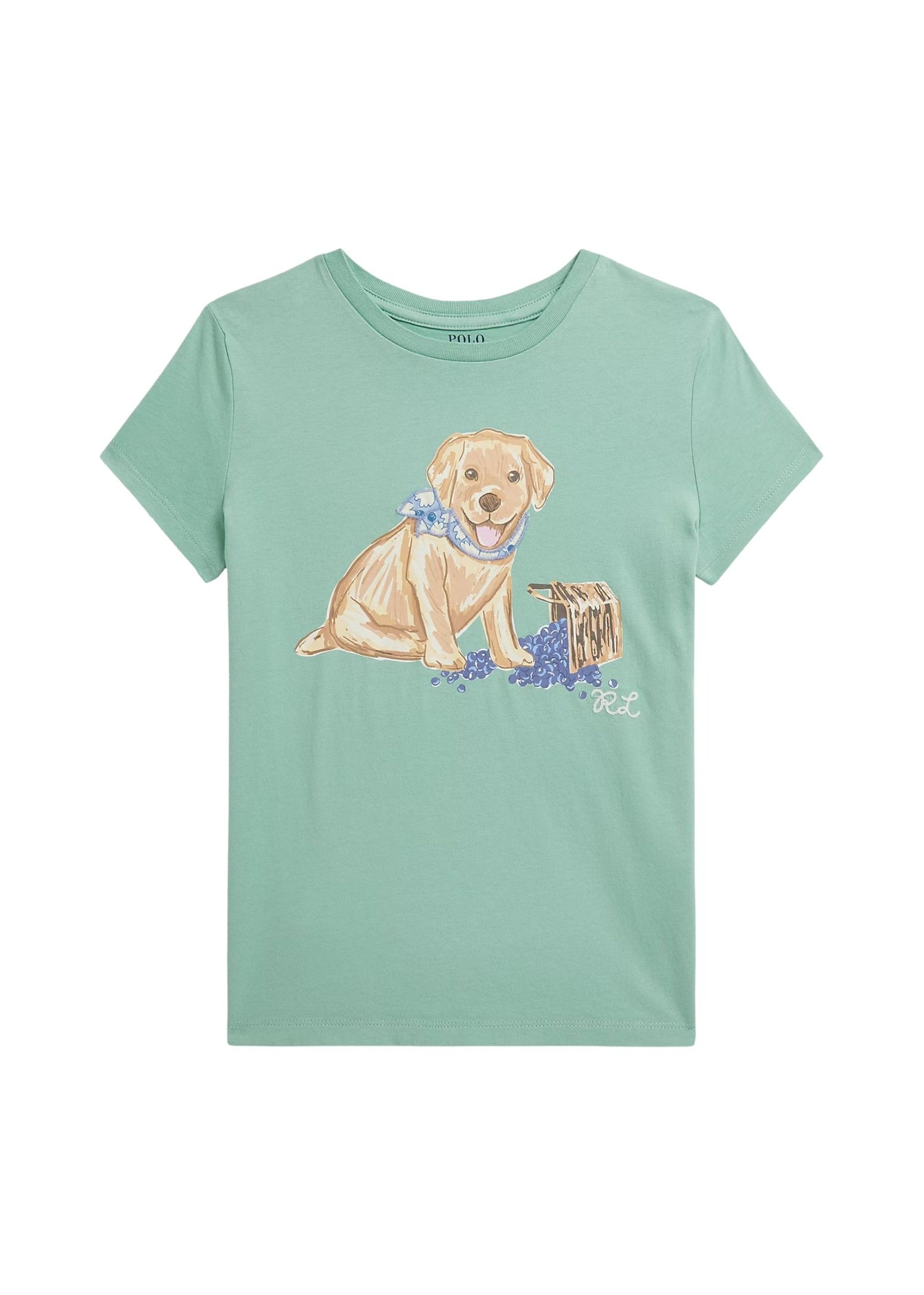 Camiseta Puppy Print Celadon