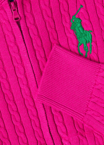 Sweater Hooded Rosa Trenzado