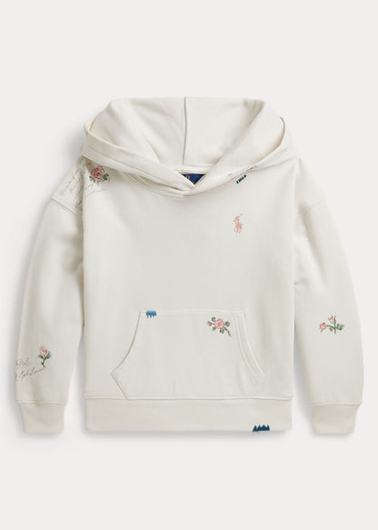 Hoodie Bordado Blanco Deslavado