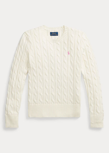 Sweater Tejido Trenzado Blanco