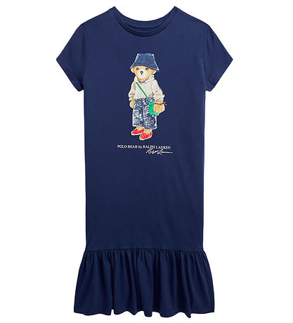 Vestido Polo Bear Azul Manga Corta Niña