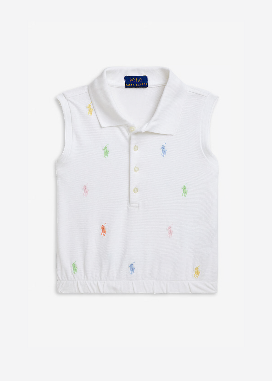 Polo Sin Mangas Algodón Blanco