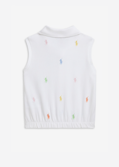Polo Sin Mangas Algodón Blanco