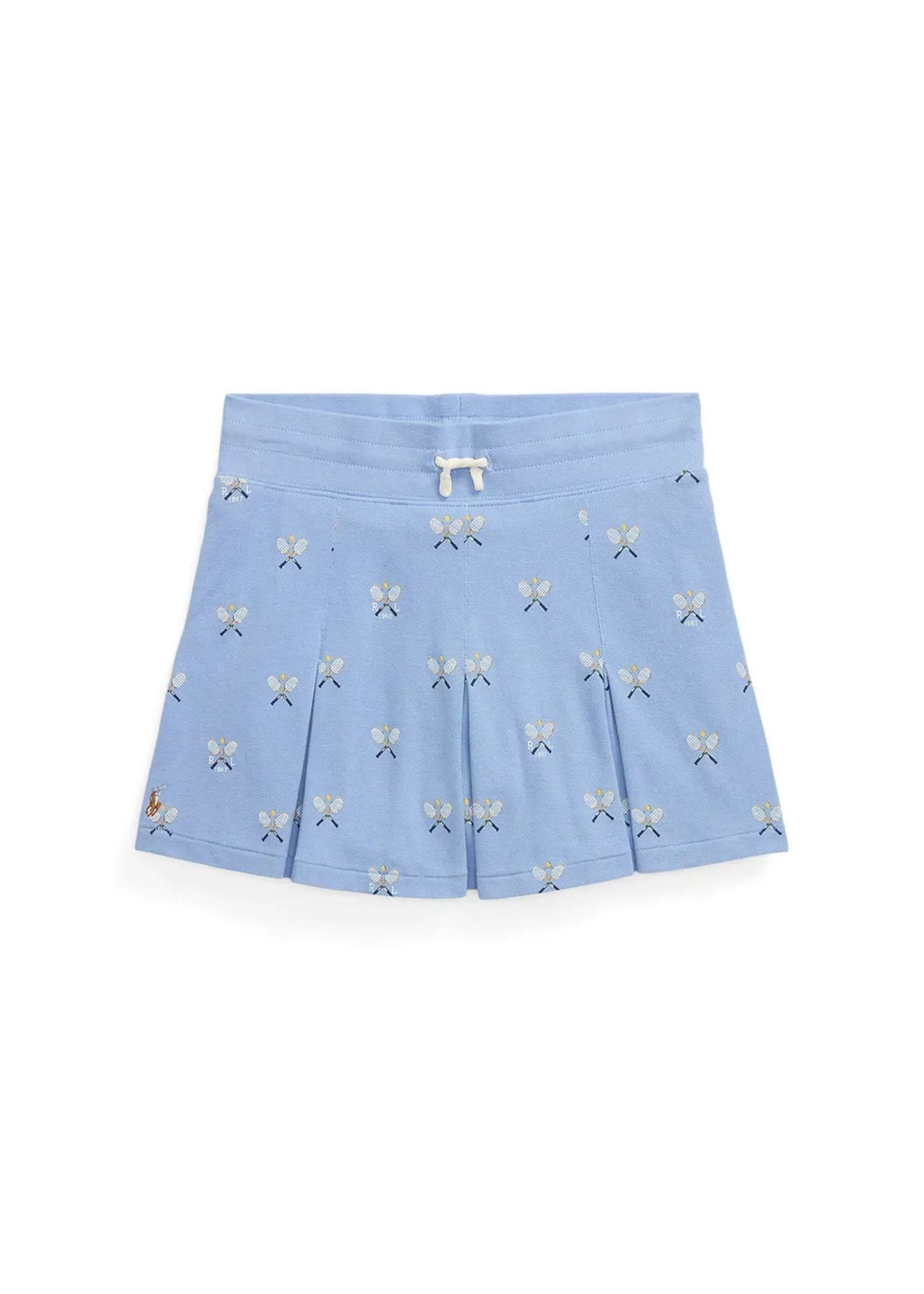 Falda Short Culotte Azul Bordada Chica