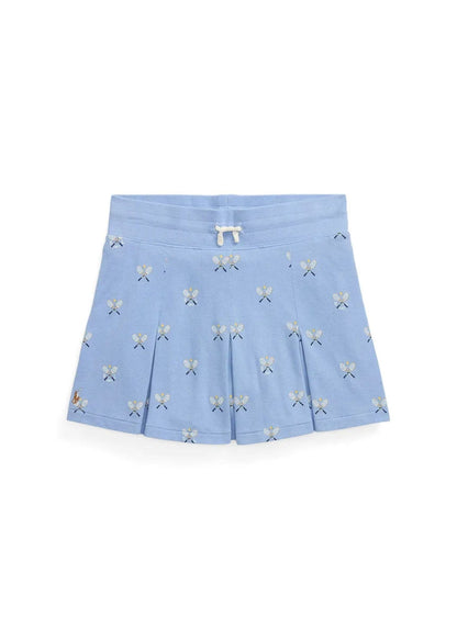 Falda Short Culotte Azul Bordada Chica