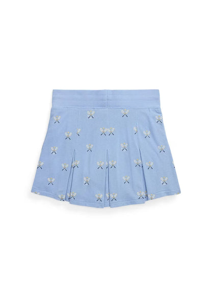 Falda Short Culotte Azul Bordada Chica