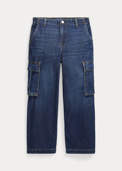 Jeans Cargo Wide - Leg Algodón Indigo