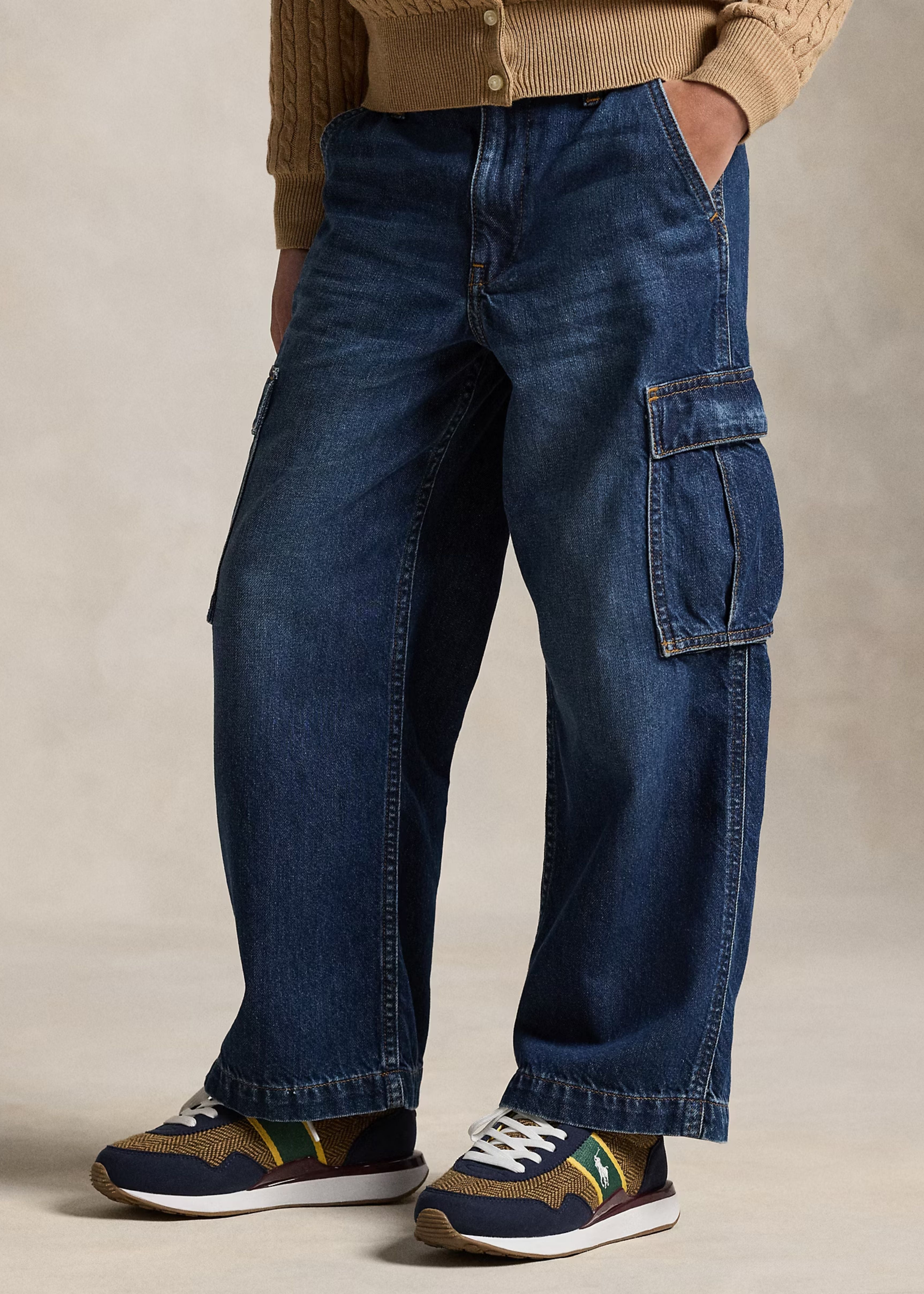Jeans Cargo Wide - Leg Algodón Indigo