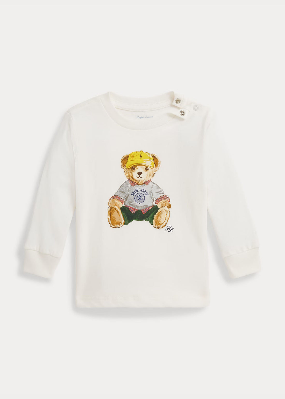 Camiseta Manga Larga Algodón Blanca Polo Bear