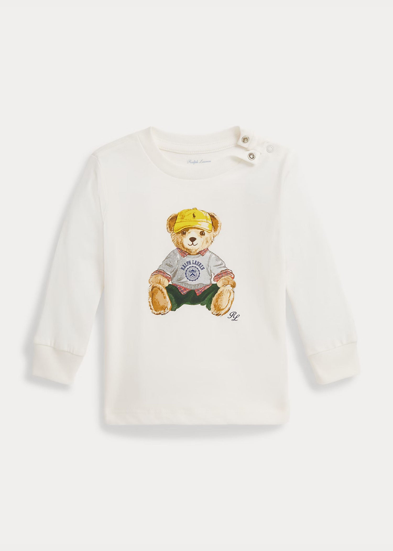 Camiseta Manga Larga Algodón Blanca Polo Bear