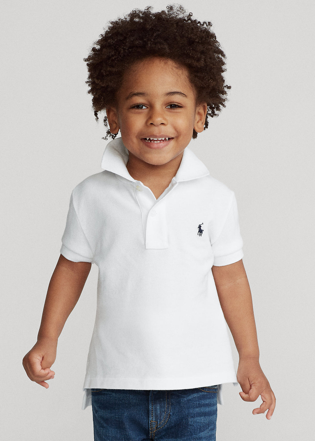 Polo Blanca Manga Corta Niño