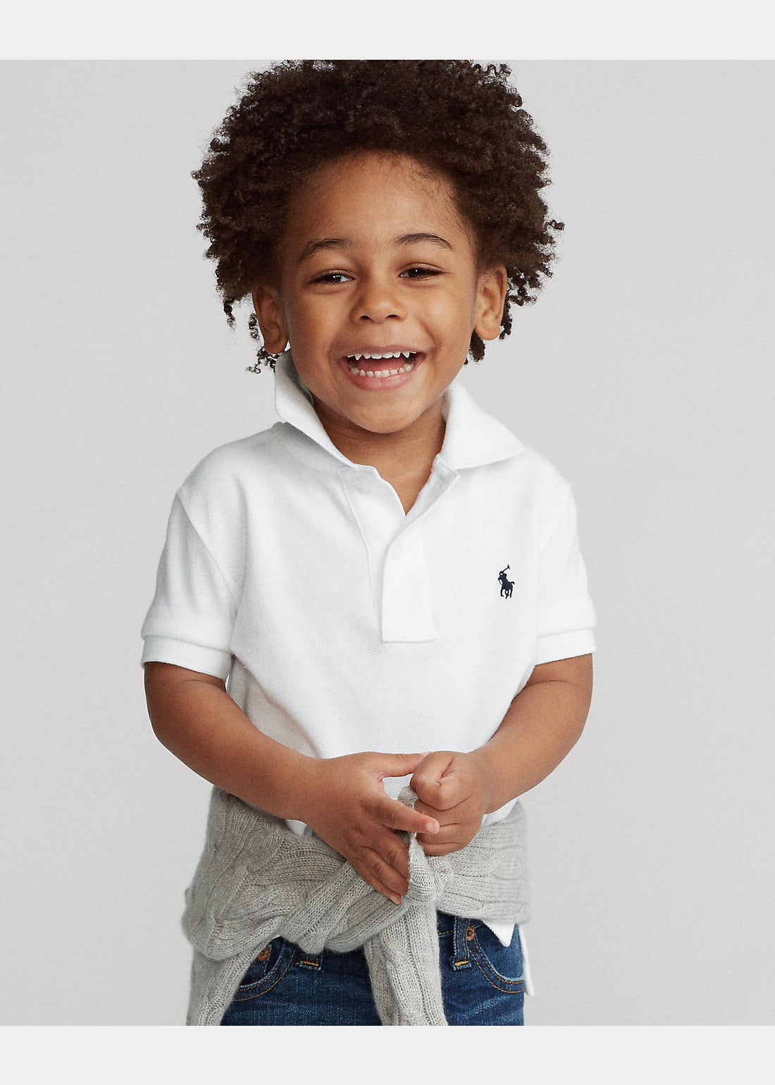 Polo Blanca Manga Corta Niño
