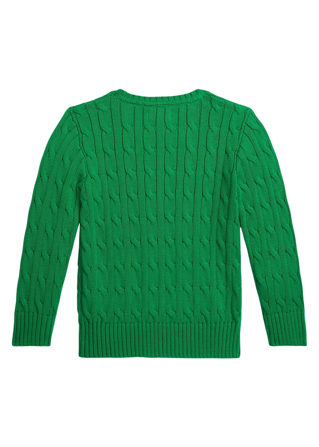 Sweater Clásico Trenzado Verde Algodón