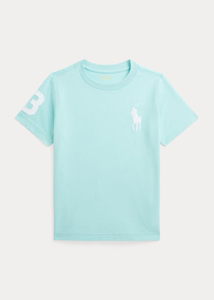 Camiseta Algodón Big Pony Bordada Azul Cielo