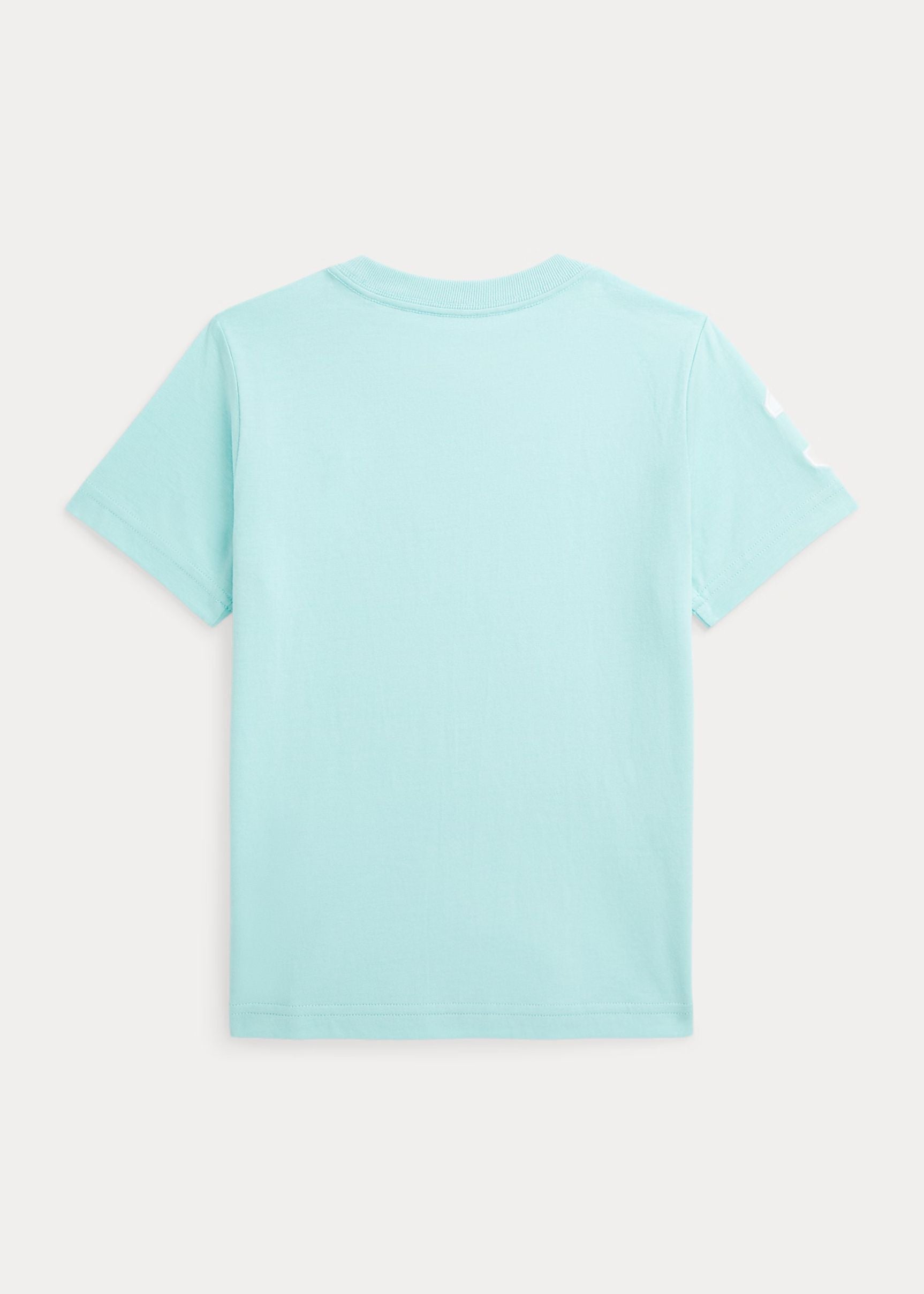 Camiseta Algodón Big Pony Bordada Azul Cielo