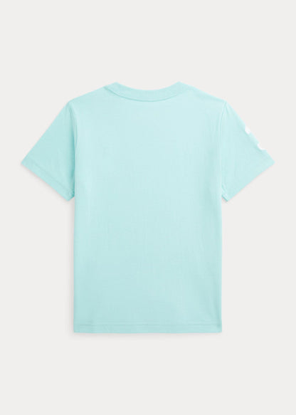 Camiseta Algodón Big Pony Bordada Azul Cielo