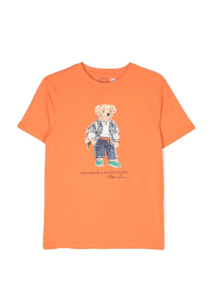 Camiseta Polo Bear Naranja Manga Corta Niño