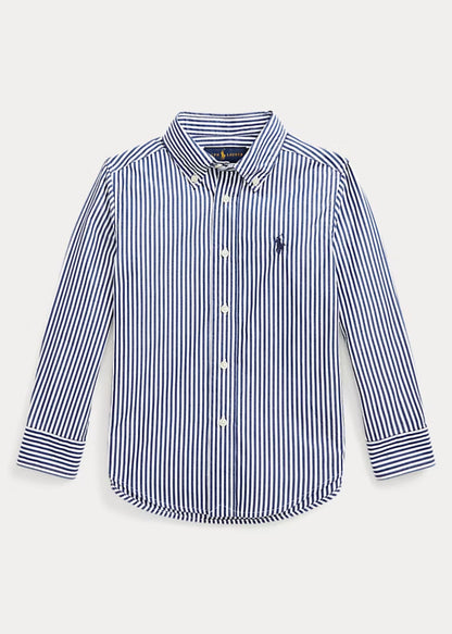 Camisa Basic Popelina Rayas Azul