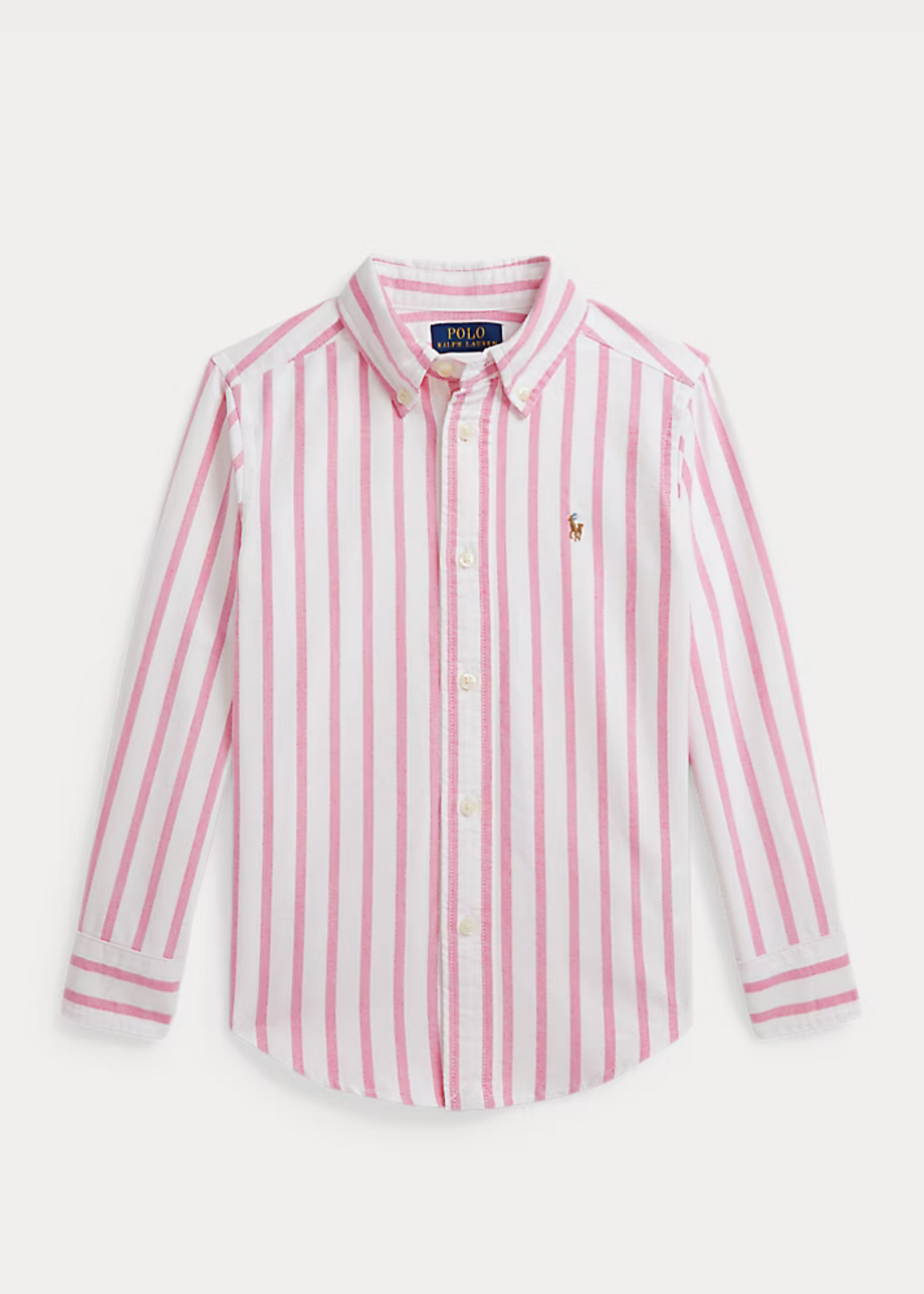 Camisa Rayas Oxford Rosa Niño