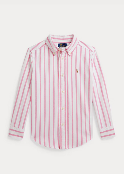 Camisa Rayas Oxford Rosa Niño