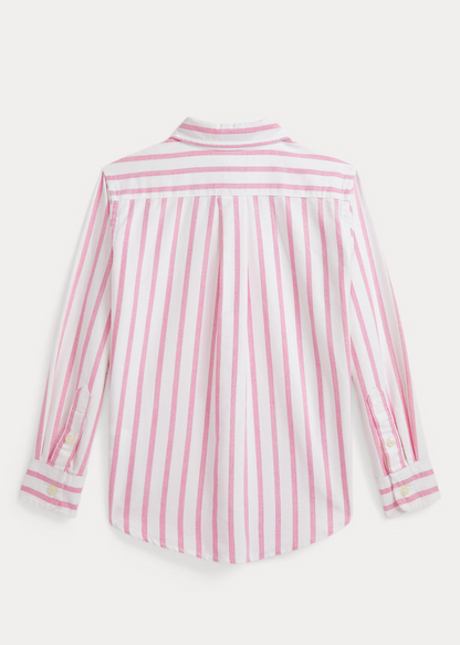Camisa Rayas Oxford Rosa Niño