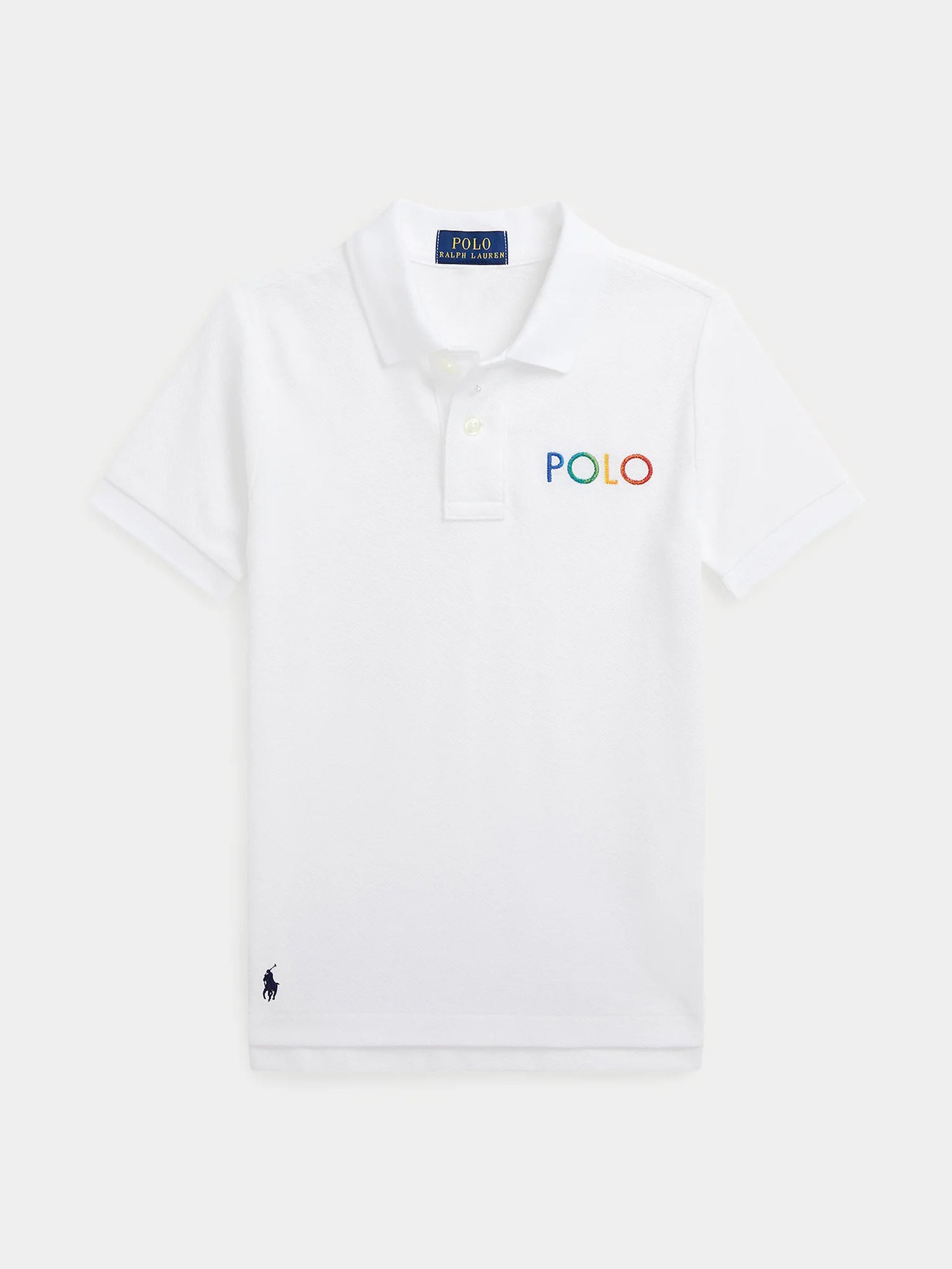 Polo Blanca Bordado Colores Niño